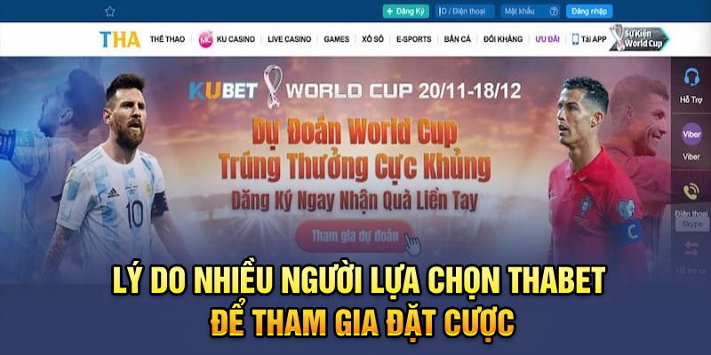 Lý do nhiều người lựa chọn Thabet để tham gia đặt cược